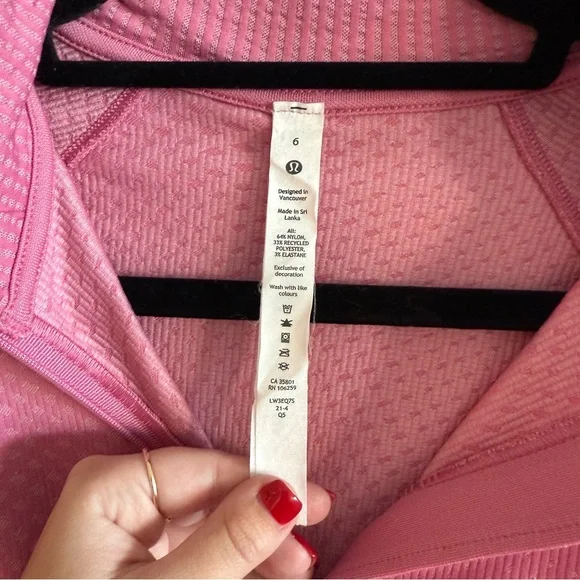 Lululemon Pink Athletic Long Sleeve Quarter Zip Top - Picture 4 of 6